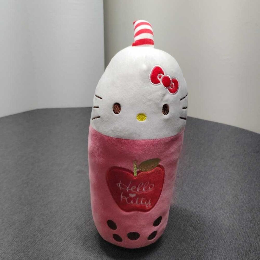 Sanrio Hello Kitty Boba Drink Plush Toy Fiesta Kawaii Pink Apple 13"